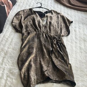 She + Sky Shimmering Bronze Dress